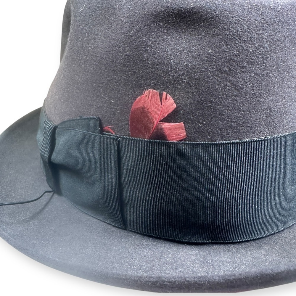 Vintage Brown Black Borsalino Alessandria San Remo Fedora WTP Size 7 1/8 Italy - Picture 16 of 16